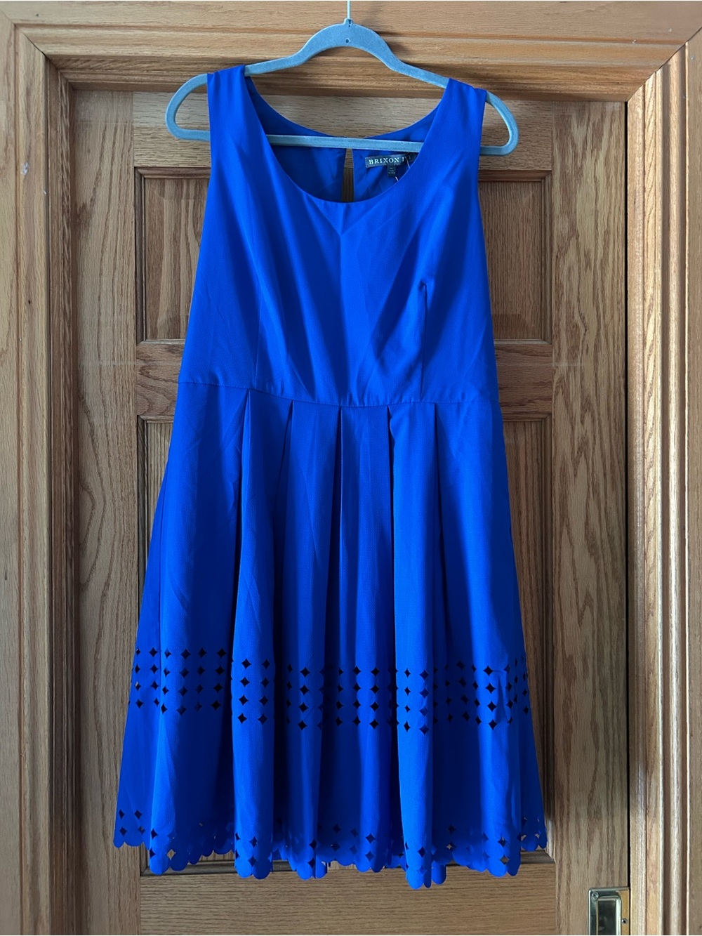 Brixon Ivy Royal Blue Laser-Cut Fit & Flare Dress